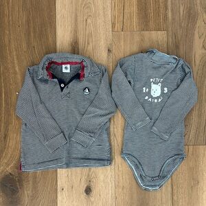 Bundle of long sleeved onesie and shirt
